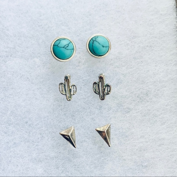 Nickel and Suede Going West stud earrings N&S - Picture 1 of 2